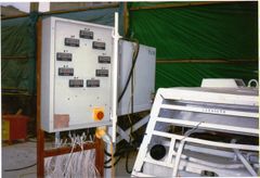 Hydraulic ram control panel.